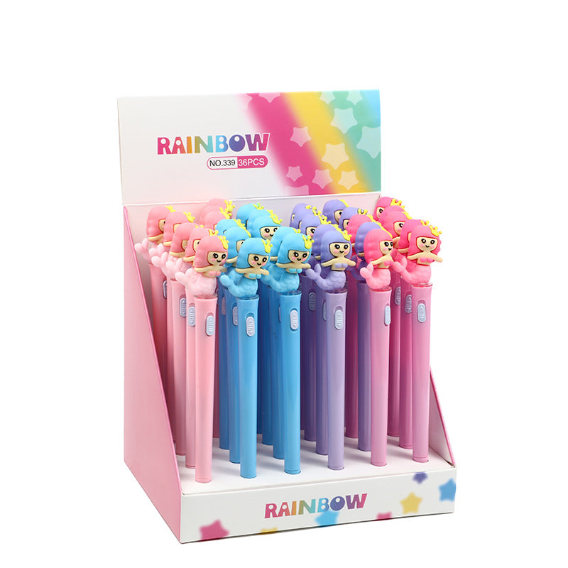 Wholesale decorative luminous smooth writing needle tube learning office writing neutral pen